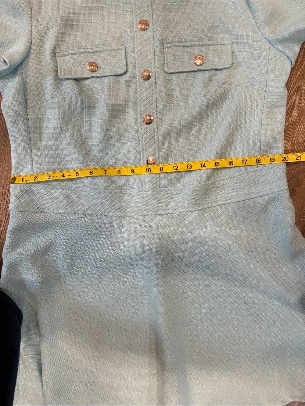 Tommy Hilfiger Powder Blue Short-Sleeve Button Midi Dress - Picture 6 of 8